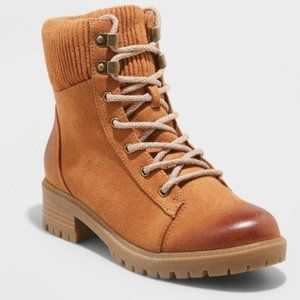 NWT Universal Thread Women's Lace-Up Cognac Hiking Boots